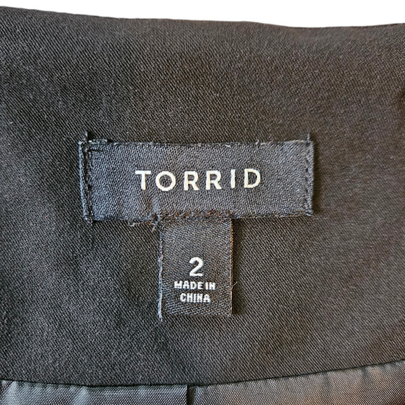 Torrid Studded Blazer Open Front Jacket Lined Black Women's Size 2 (18/20; 2X) - Picture 5 of 8